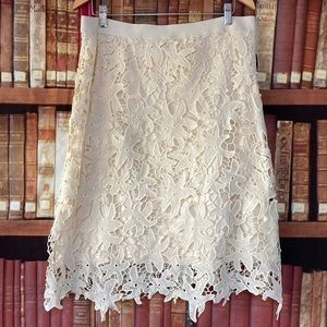 ND Cream Lace Starfish pattern layered Skirt True Stone‎ Skirts Romantics